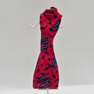 Monster High Doll Toralei Stripe Freaky Field Trip Red Pink Mini Dress